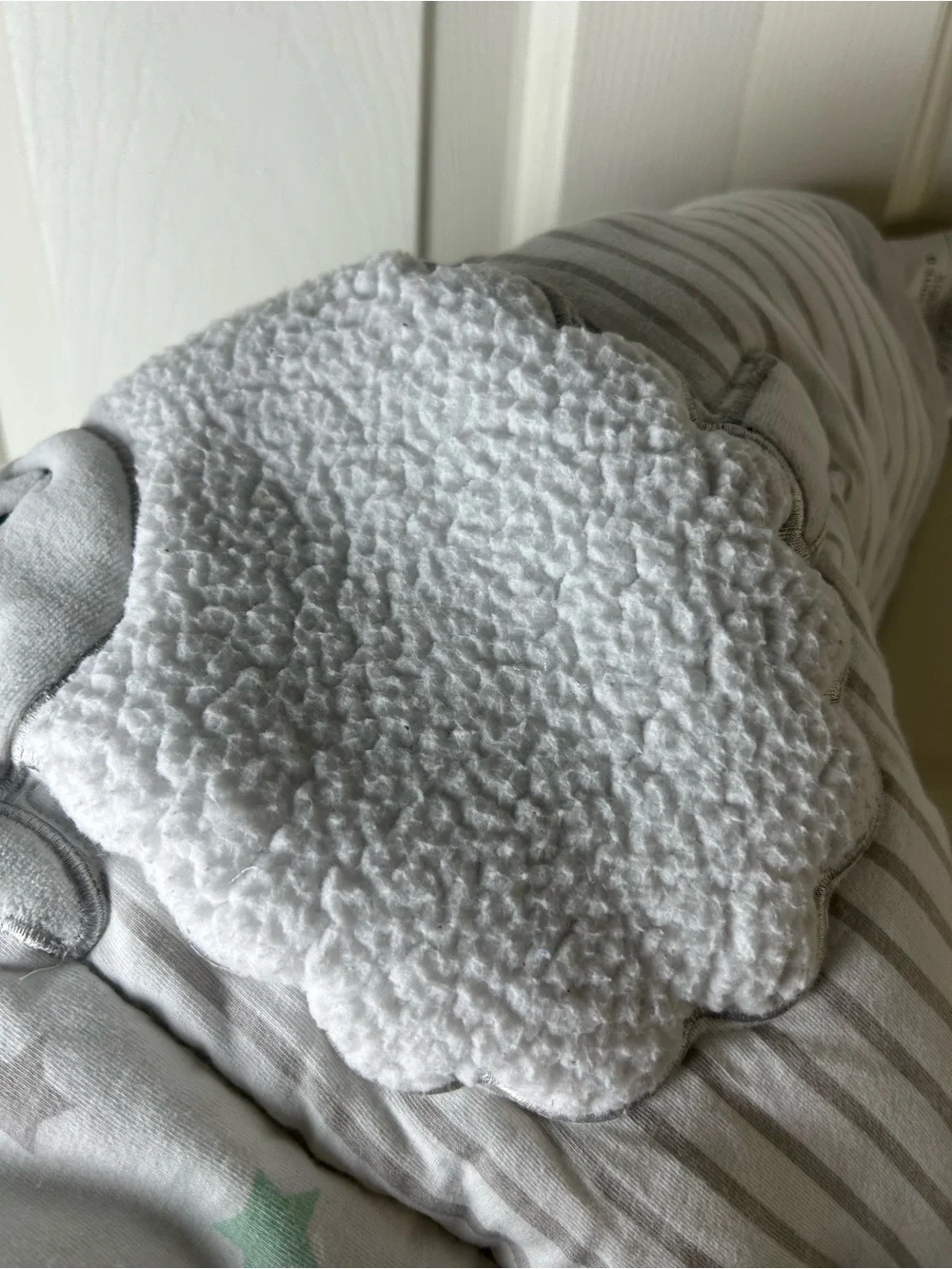 Child of Mine by Carter's Lamb Stars Baby Blanket Comforter Quilt Gray White